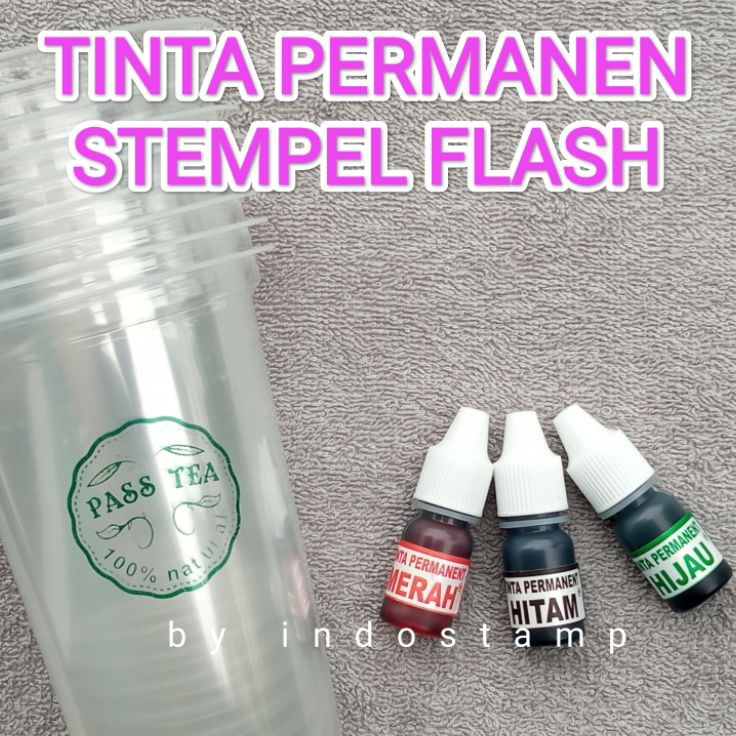 

Penjualan Ekonomis tinta stempel PLASTIK PERMANENT 5ML KHUSUS STEMPEL FLASH kemasan cup gelas stereofoam makanan permanen indostamp