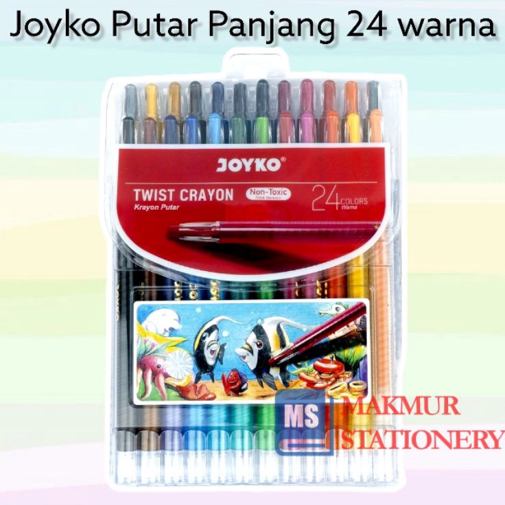 

Grosir Terkini Crayon Putar Twist Crayon Joyko Panjang 24 Warna TWCR24S
