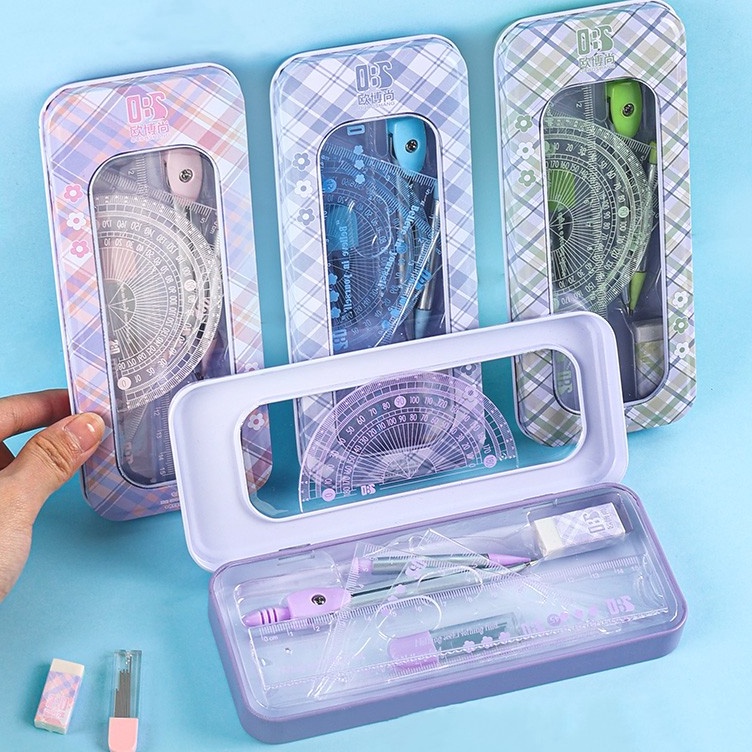 

Super Bintang Kompas set 8in1 Matematika set Penggaris set Jangka set Compass set Math set pensil murah bonus penggaris dan penghapus Alat Tulis kotak pensil logam sekolah kantor pelajar