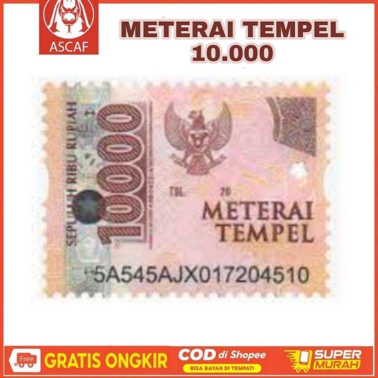 

Harga Meriah Meterai tempel Rp1 Materai 1
