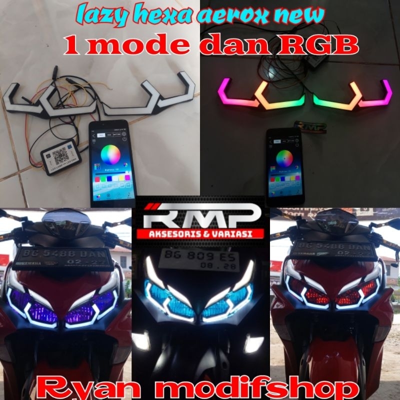 HEXA AEROX NEW CONECTED 155 ALIS LAZY HEXAGON AEROX NEW  LAMPU ALIS AEROX NEW CONECTED HEXA FRAME AE