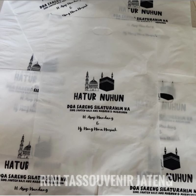 

Plastik Sablon (100 pcs) Plastik Haji Plastik Sablon Custom Jumbo