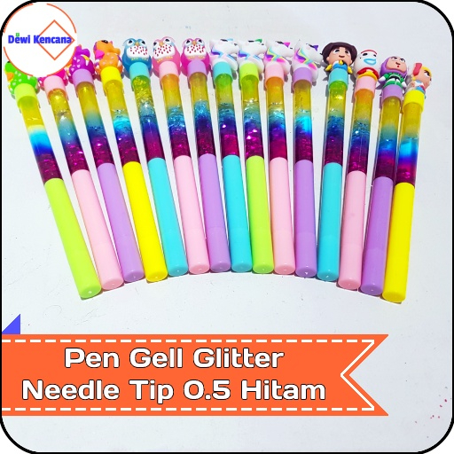 

Pulpen Gell Glitter Needle Tip 0.5 Hitam