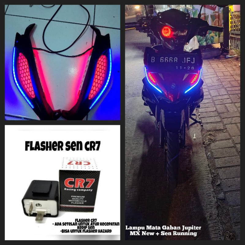 (Bonus Flasher) Lampu mata Gaban Jupiter MX New 135 + Sen running