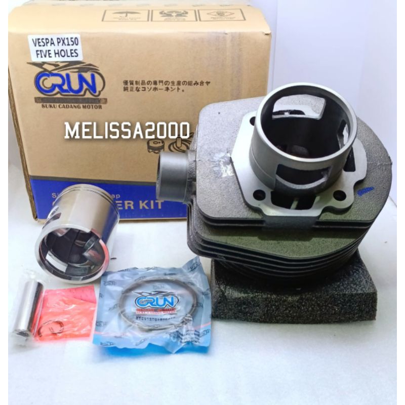 BLOK SEHER CYLINDER KOMPLIT VESPA HOLE/LUBANG 5, VESPA 150 PX EXCEL EXCLUSIVE