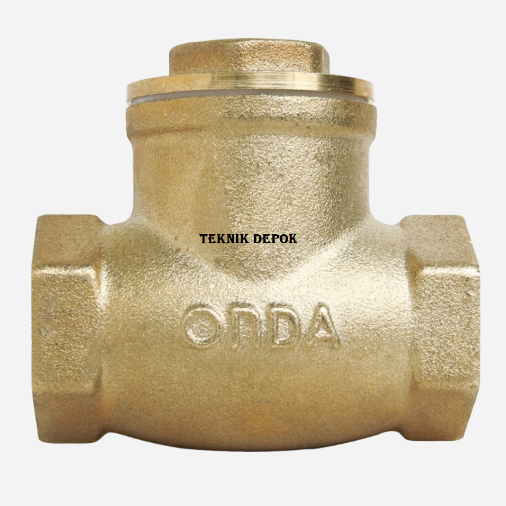 Check Valve Kuningan 1/2 inch ONDA Klep Tabok Katup Satu Arah Pembuka Jalur Air Pipa 0.5