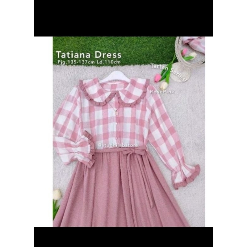 Tatiana dress/gamis kotak crinkle/gamis crinkle terbaru