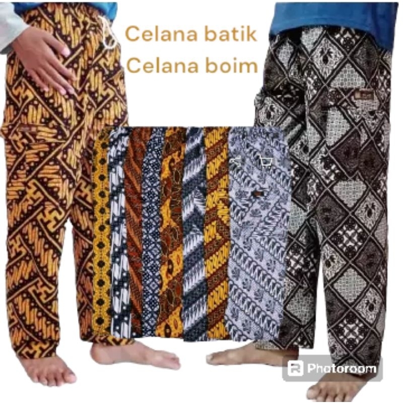 CELANA BATIK PRIA SUPER JUMBO KANTONG KARGO CELANA BOIM M L XL XXL 3XL 4XL 5XL CELANA ADAT BETAWI CE