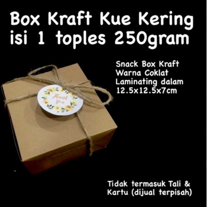 

( 10 pcs ) Box Kraft Polos Coklat Packaging Kue Kering Dus Hampers Muat 1 Toples Bulat 250 gram