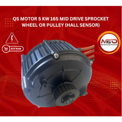 QS Motor 5 KW 165 Mid Drive  (Sprocket Wheel or Pulley)  Hall Sensor
