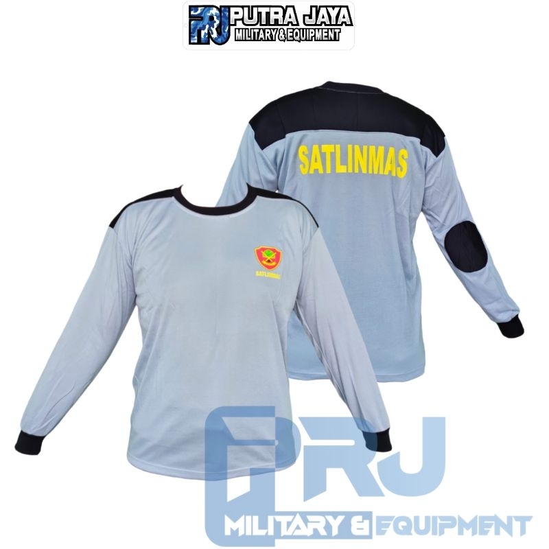 KAOS LINMAS LENGAN PANJANG TERBARU KAOS LINMAS  DECKER LENGAN PANJANG ABU