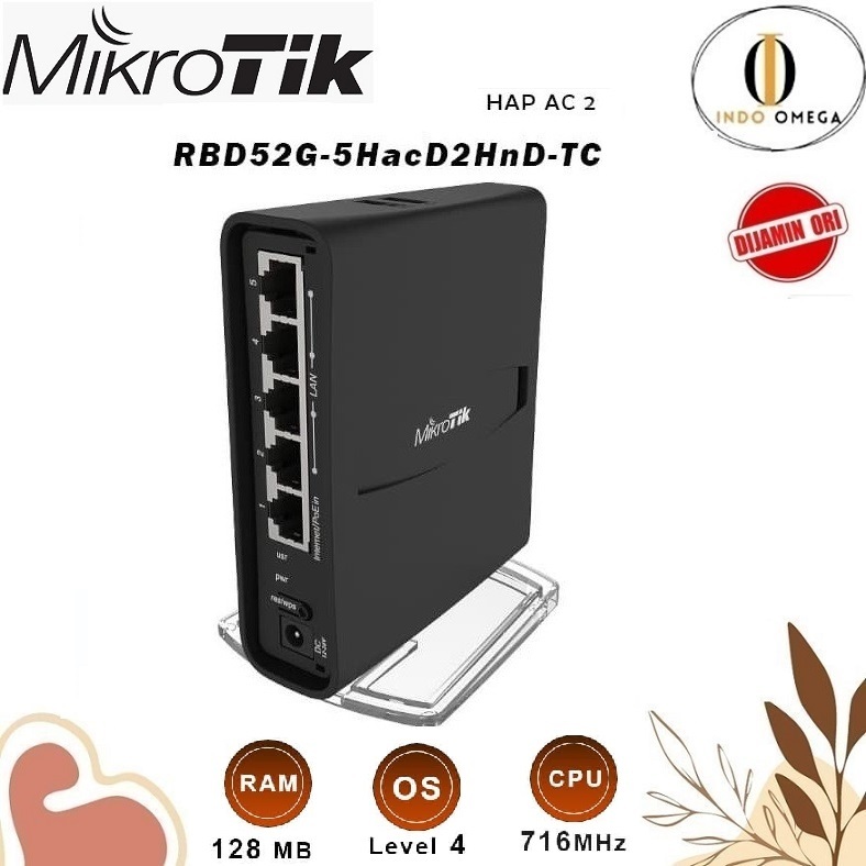 Mikrotik RBD52G-5HacD2HnD-TC hAP-AC2 Wireless Router Indoor RBD52G