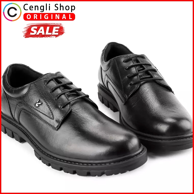 PLAYBOY SEPATU KULIT PRIA KERJA KANTOR BRANDED ORIGINAL ASLI ORI HITAM PL11