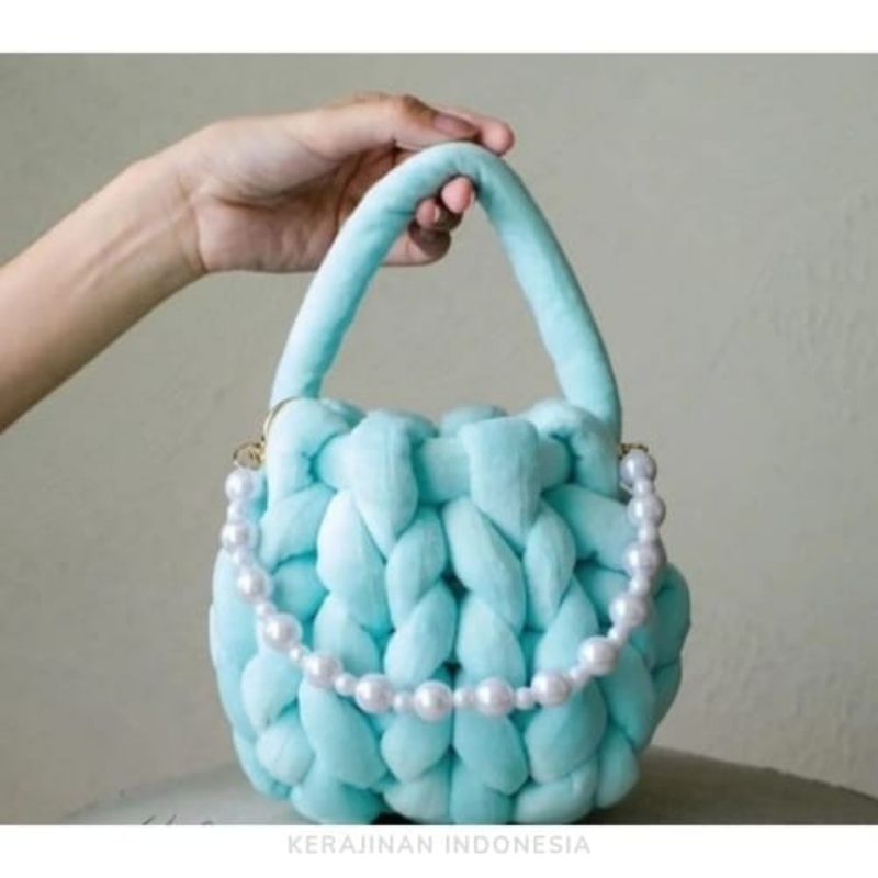 Tas wanita / Tas Murah / Chunky Yarn Bag / Tas Rajut / Tas Korea / Tas Viral / Tas Tangan / Tas Bahu