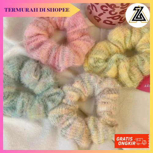 IKAT RAMBUT ANTI RONTOK SCRUNCHIE HIJAB KOREAN STYLE CEPOL SANGGUL ANTI PUSING BAHAN WOL ANTI MELAR 