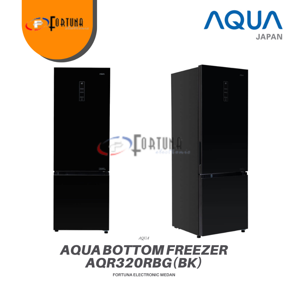 KULKAS AQUA 2 PINTU BOTTOM FREEZER AQR320RBGBK 292L MEDAN