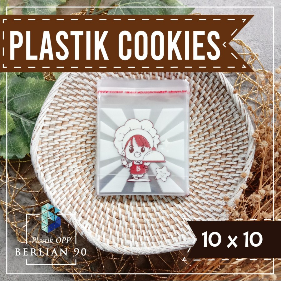 Plastik Cookies 10x10 Cm Motif Plastik Opp Cookies isi 100 lembar
