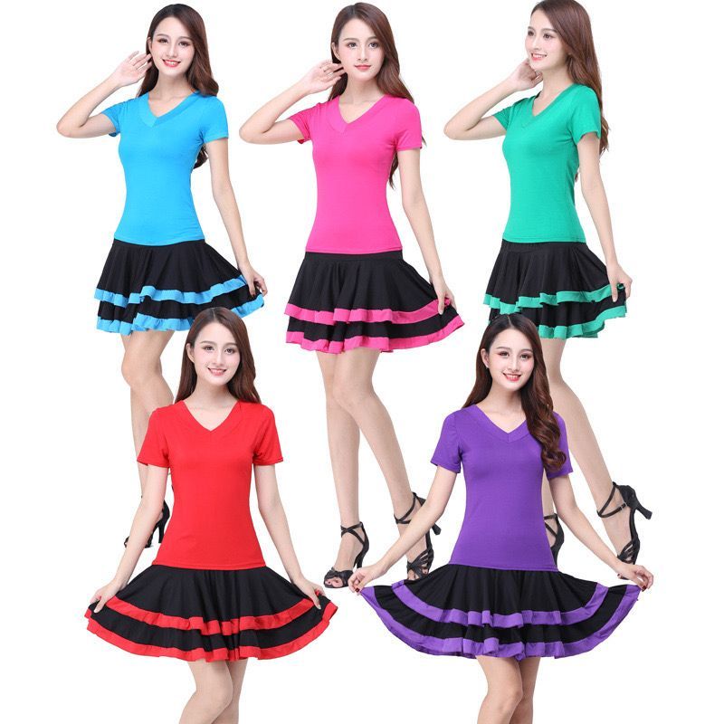 Rok  Mini  senam,Line Dance penutup legging + Safety Short