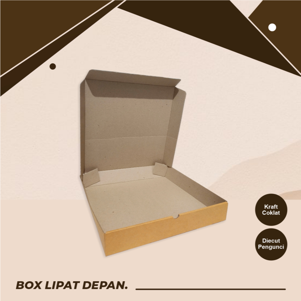 

KARDUS/BOX LIPAT DEPAN UK. 33 x 33 x 5 cm - Karton/Custom Box/Box Pizza/Packaging