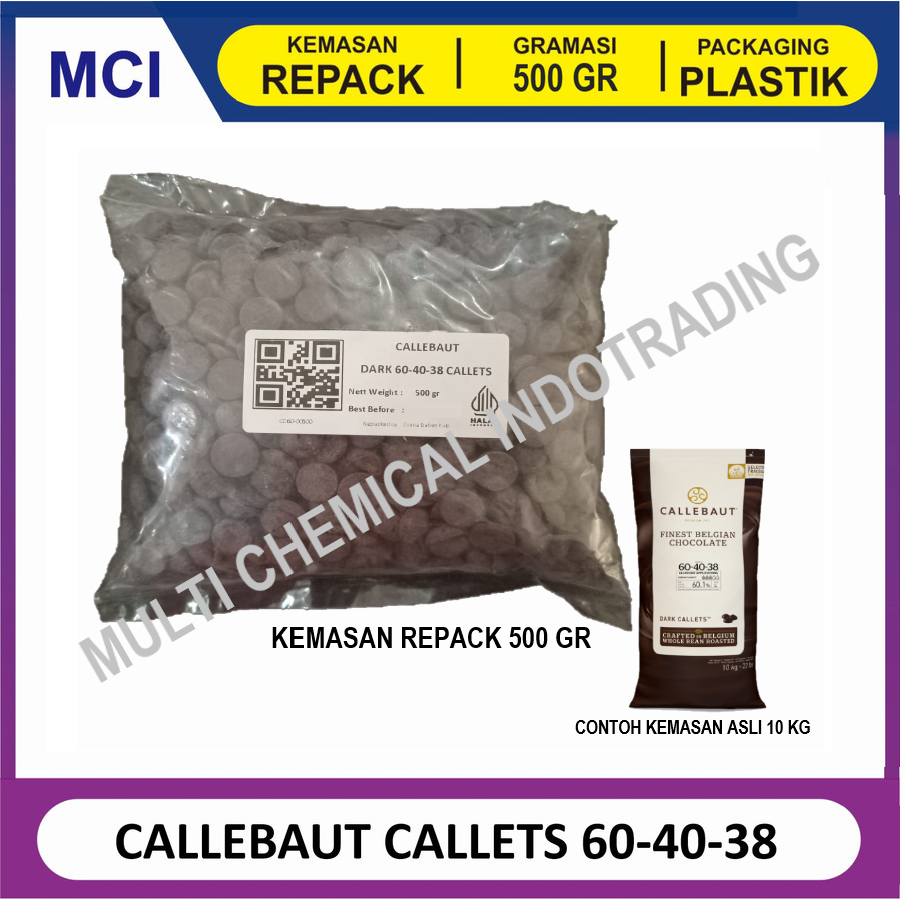 

CALLEBAUT CALLETS DARK & BITTER 60-40-38 - REPACK 500 GR