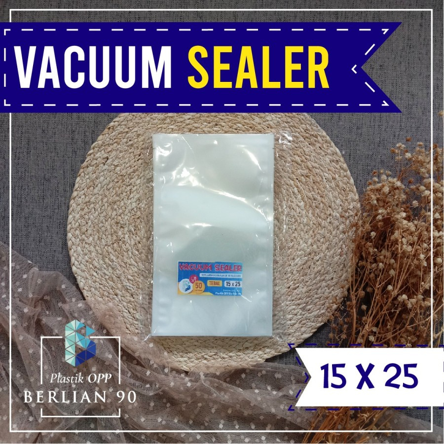 Plastik Vacuum Sealer 15x25 Cm Plastik Vakum Sealer isi 50 Lembar
