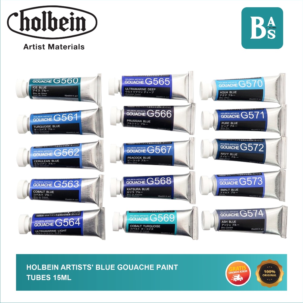 

KODE L66R Holbein Artists BLUE Gouache Paint 15ml