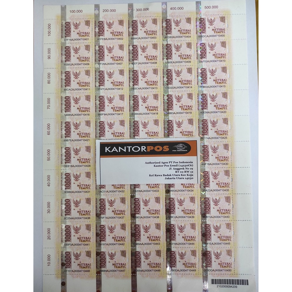 

KODE X68O Meterai atau Materai Rp 1 5 PcsKeping