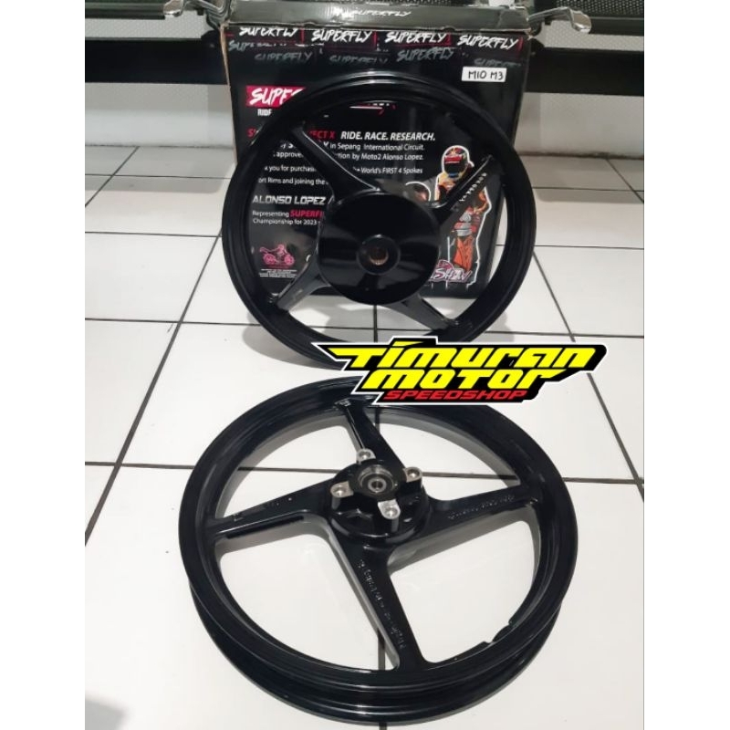 VELG SUPERFLY X SERIES 4 STAR MIO M3 160 160 R14 BLACK GLOSSY