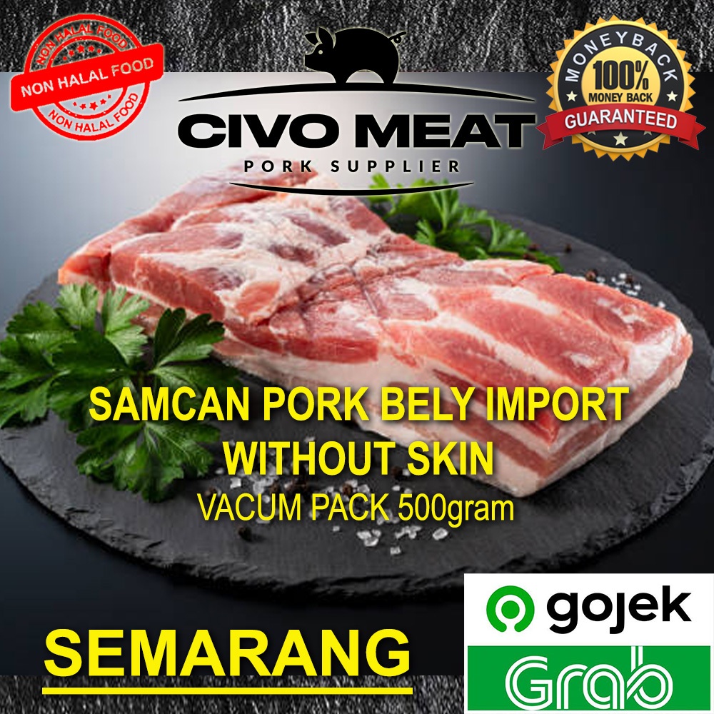 

Samcan Babi Pork Belly IMPORT without Skin (Skin Off) - 1kg