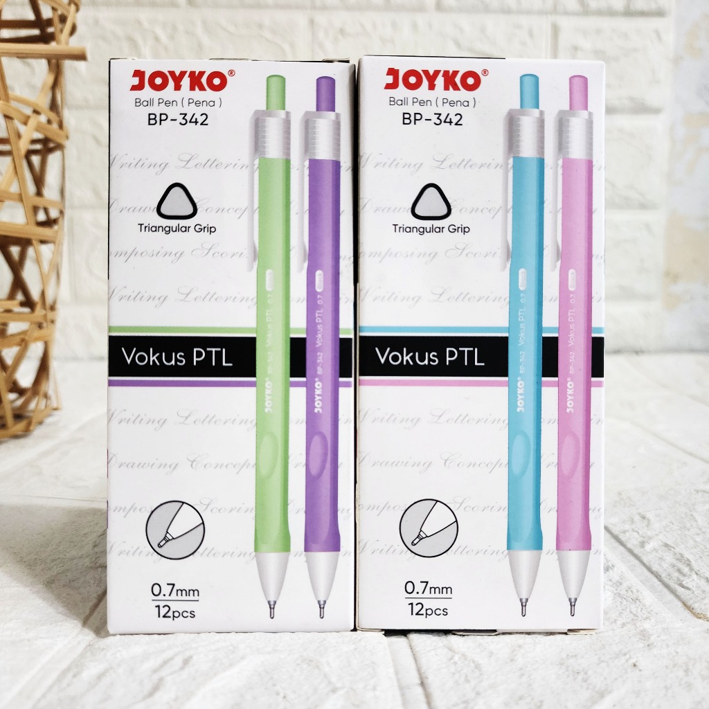

(12) PULPEN BOLPEN KLIK JOYKO BP-342 VOCUS 0.7MM WARNA PASTEL MIX TINTA HITAM