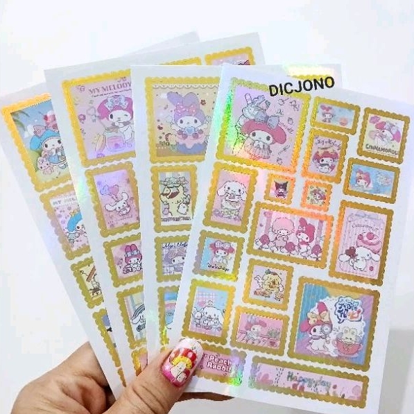 

Mainan Stiker Perangko Hologram Sanrio ( 4 Lmbr ) / Stamp Sticker