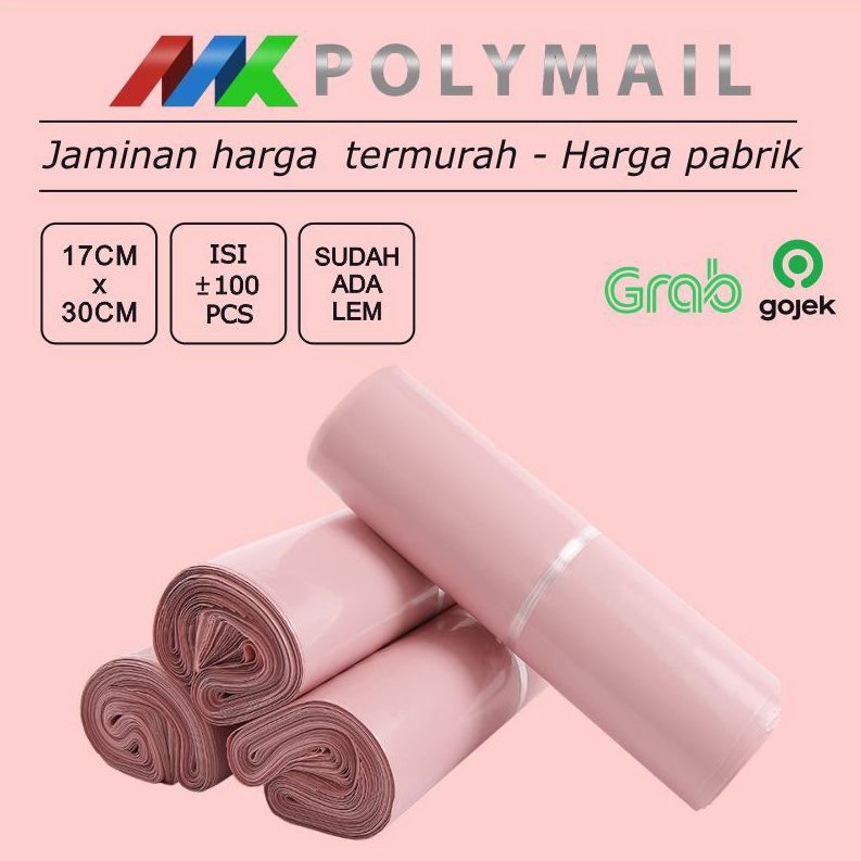 

KODE S5W POLYMAILER 1PCS 17x3CM BABY PINK PREMIUM GLOSSY PLASTIK POLYMAILER