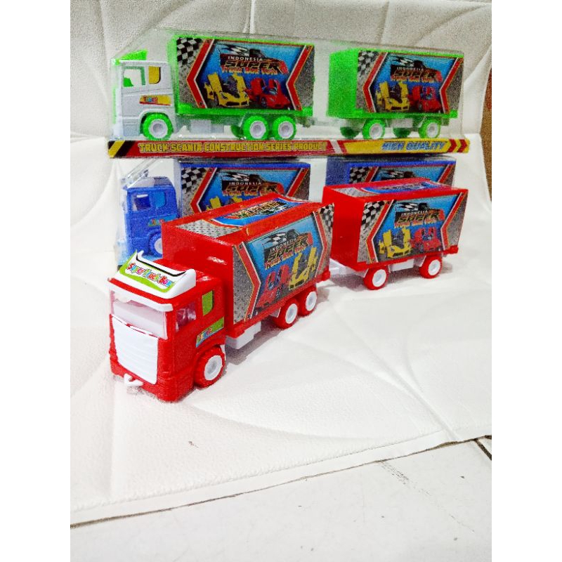 Mainan Anak Truk Box Gandeng - Mainan Mobil Box Gandeng - Truk Box - Mobil Box - Mobil Box Mainan - 