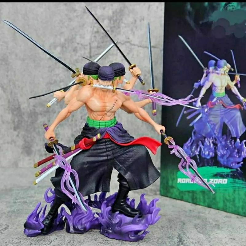 Action figure One Piece Roronoa Zoro Ashura 3 heads 30cm