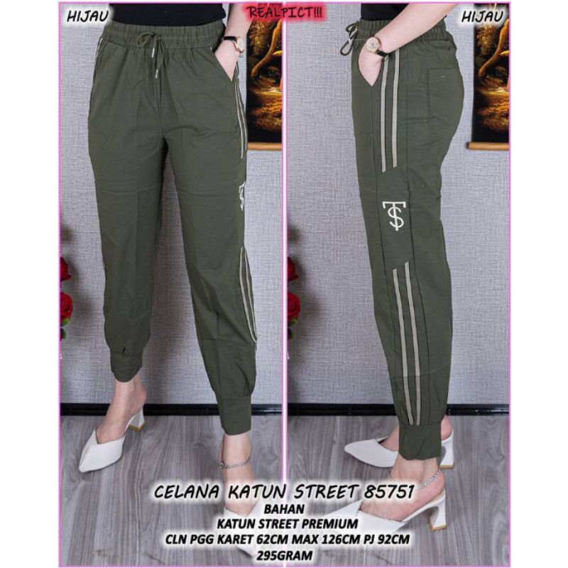 NEW ARRIVAL 8089 Celana Jogger Import Viral Joger Fashion Wanita Matt. Katun Stretch Import Bordir