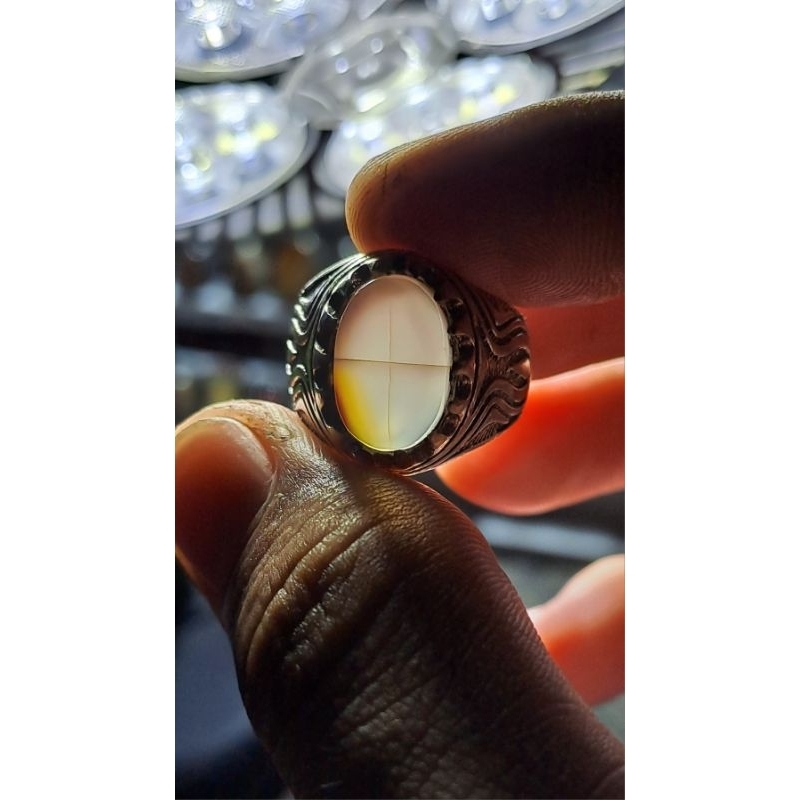 batu motif tapak jalak asli