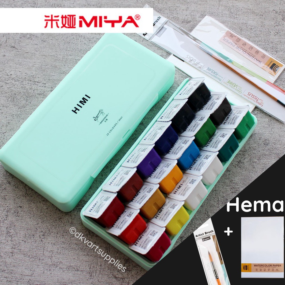 

KODE P2L4 Miya Himi Gouache 18 Warna Colors 3ml