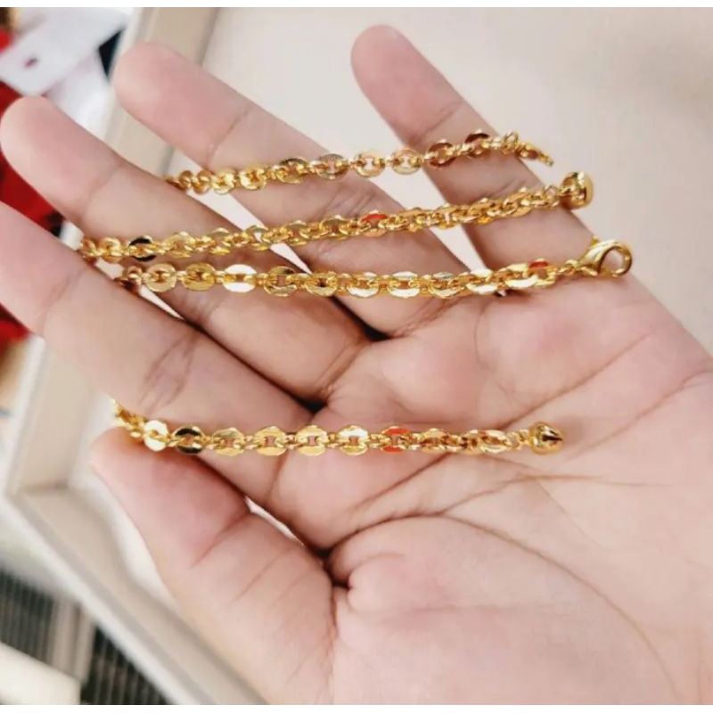 gelang mas nori kaca anti karat 375 hongkong model