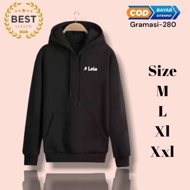 Sweater Hoodie Pria Style Lois Text White