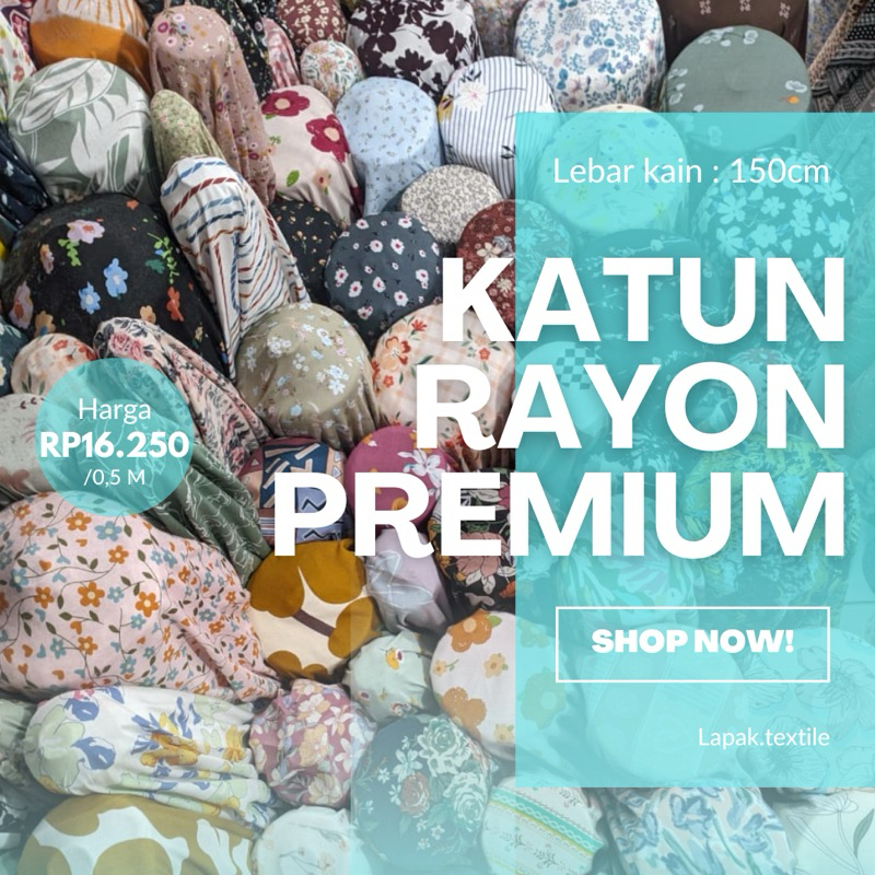 Rayon Meteran / Grosir Kain Rayon / Toko Kain Rayon Online / Harga Kain Rayon Per Meter / Distributo