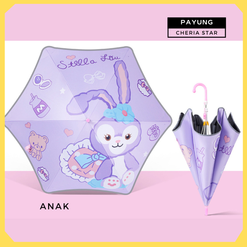 Payung Anak Lipat Perempuan Motif Unicorn Pink Hello Kitty Umbrella Kids Cewek Sekolah TK SD