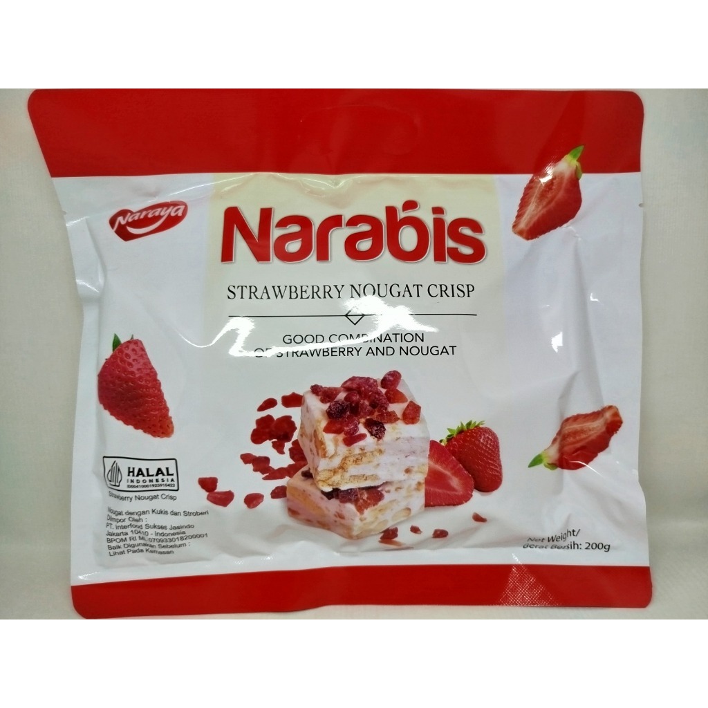 

QH Naraya Narabis Strawberry Nougat Crisp/Nougat Kukis dan Stroberi 200g
