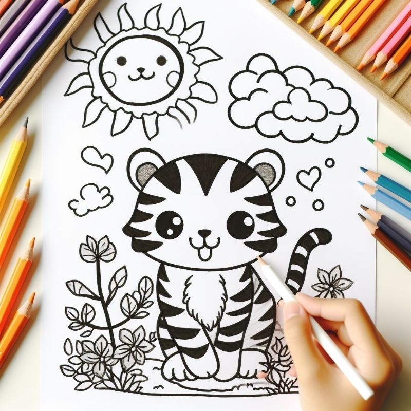 

kertas mewarnai untuk TK/Paud tema hewan lucu