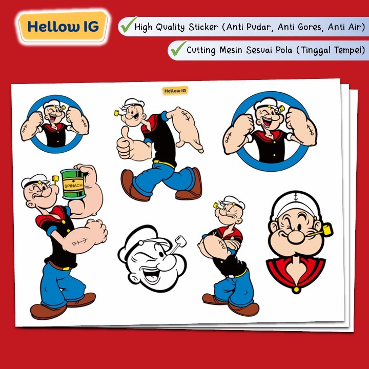 

STICKER PACK STIKER POPEYE POPAY WATERPROOF ANTI AIR LUCU BOTOL LAPTOP HELM HP SOUVENIR ULANG TAHUN