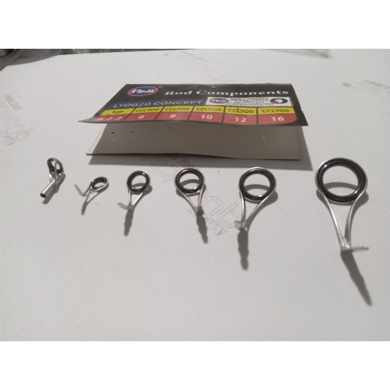 Ring guide/cincin/mamarit asli Fuji isi 6pcs untuk costum Joran timbang, Joran Kolam,Sungai Danau &J