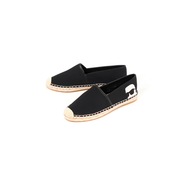 Sepatu KARL LAGERFELD HEAD SIDE IKONIK BLACK ESPADRILLES 100% ORIGINAL