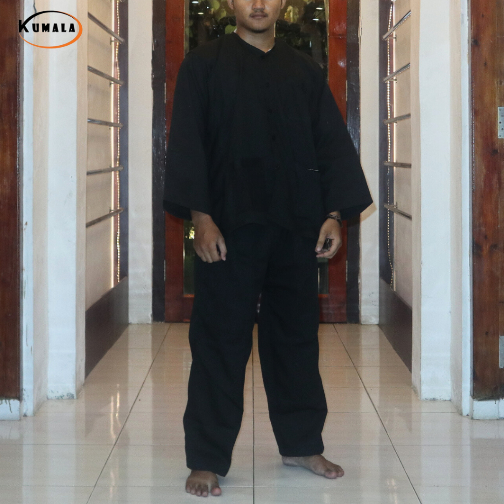 BAJU TANI HITAM POLOS BAJU TANI TRADISIONAL KUMALA