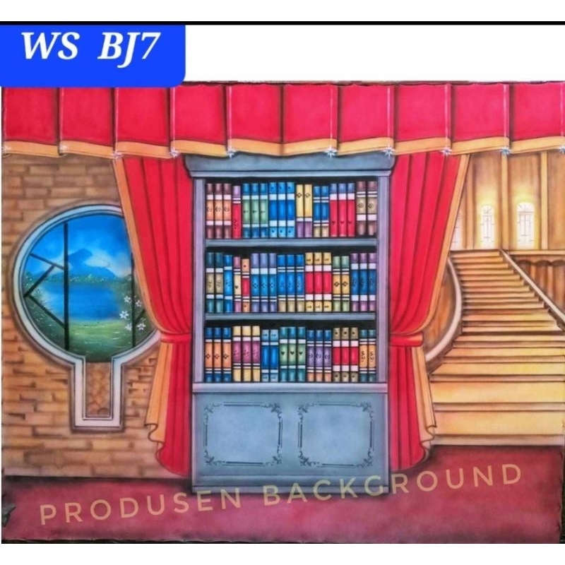 READY Kain Background foto wisuda/ rak buku studio photo WS BJ7