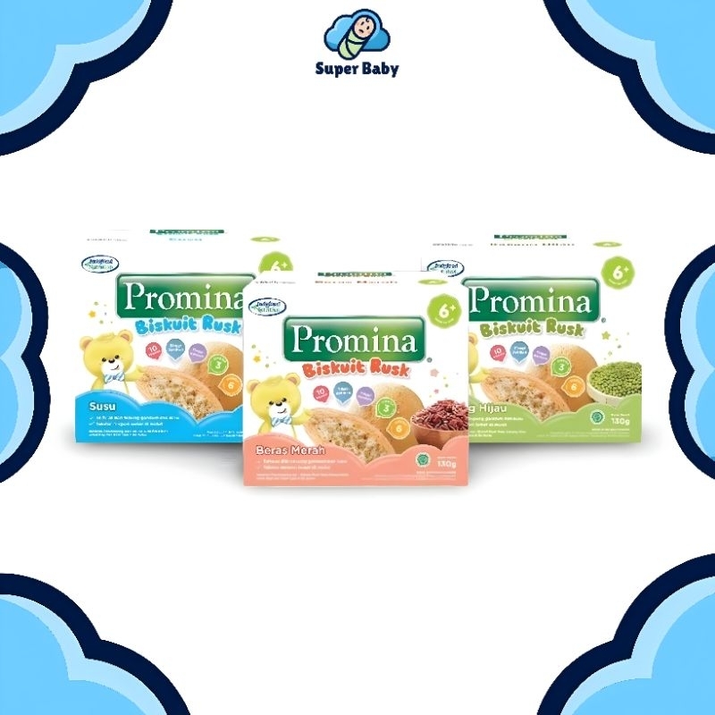 SNACK CEMILAN MAKANAN SELINGAN BAYI PROMINA BISKUIT RUSK USIA 6 BULAN+ 130gr