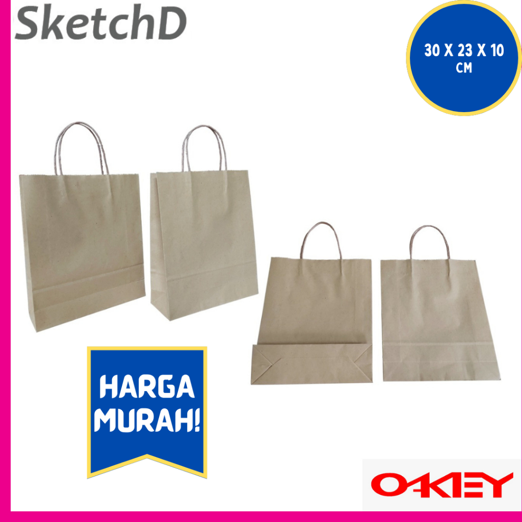 Tas Kertas Kraft Gift Paper Bag sedang Okey Goodie Bag - Paperbag